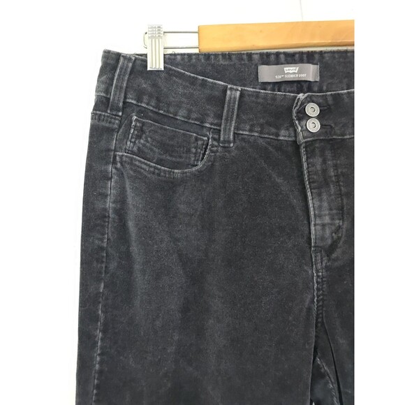 Levi's 526 Slender Bootcut Corduroy Jeans Womens Size 14 Dark Gray Flap Pockets - Picture 4 of 10